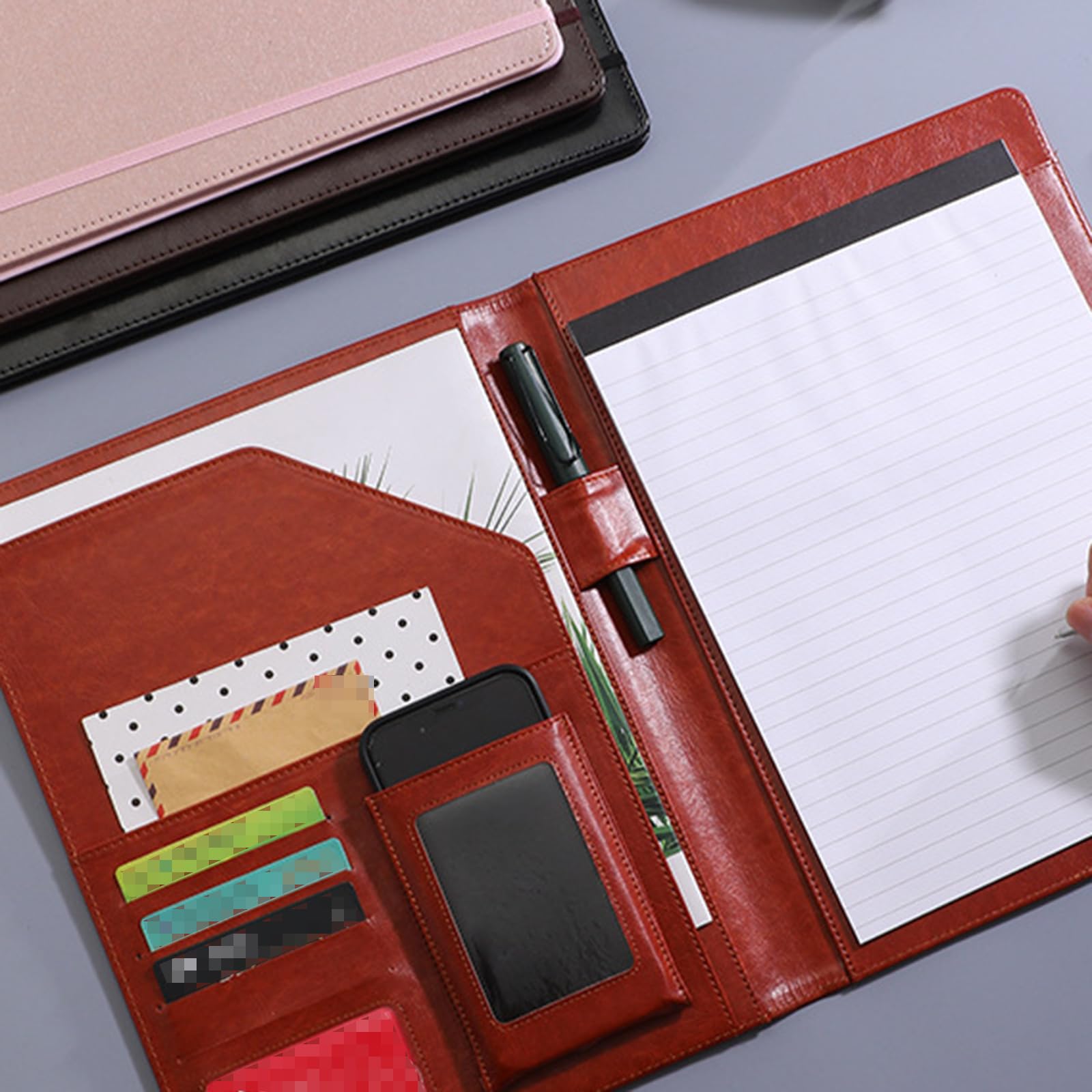 Amazon | バインダー PUレザー A4 2つ折り 可愛い ビジネス